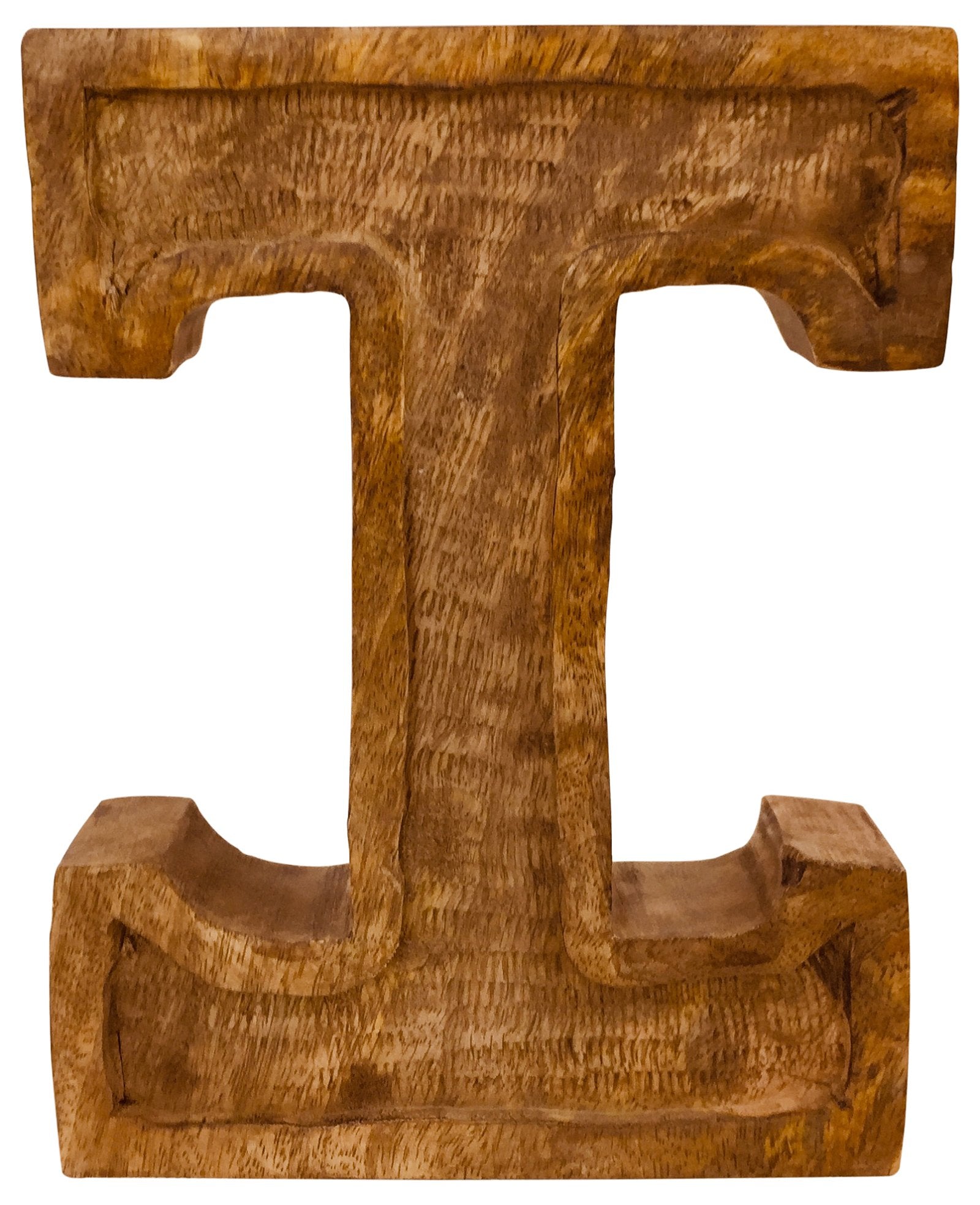 Hand Carved Wooden Embossed Letter I - Kaftan direct
