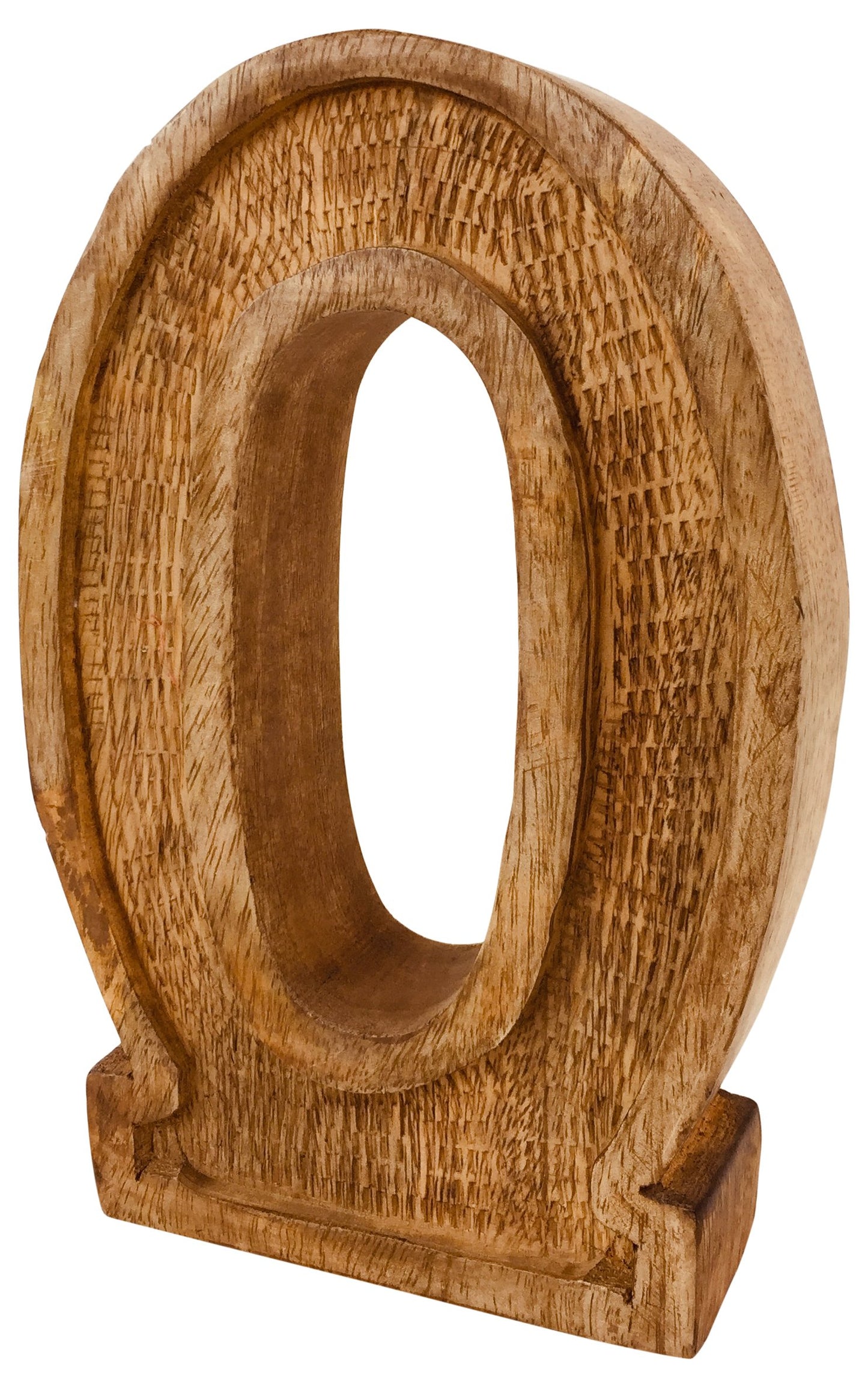 Hand Carved Wooden Embossed Letter O - Kaftan direct