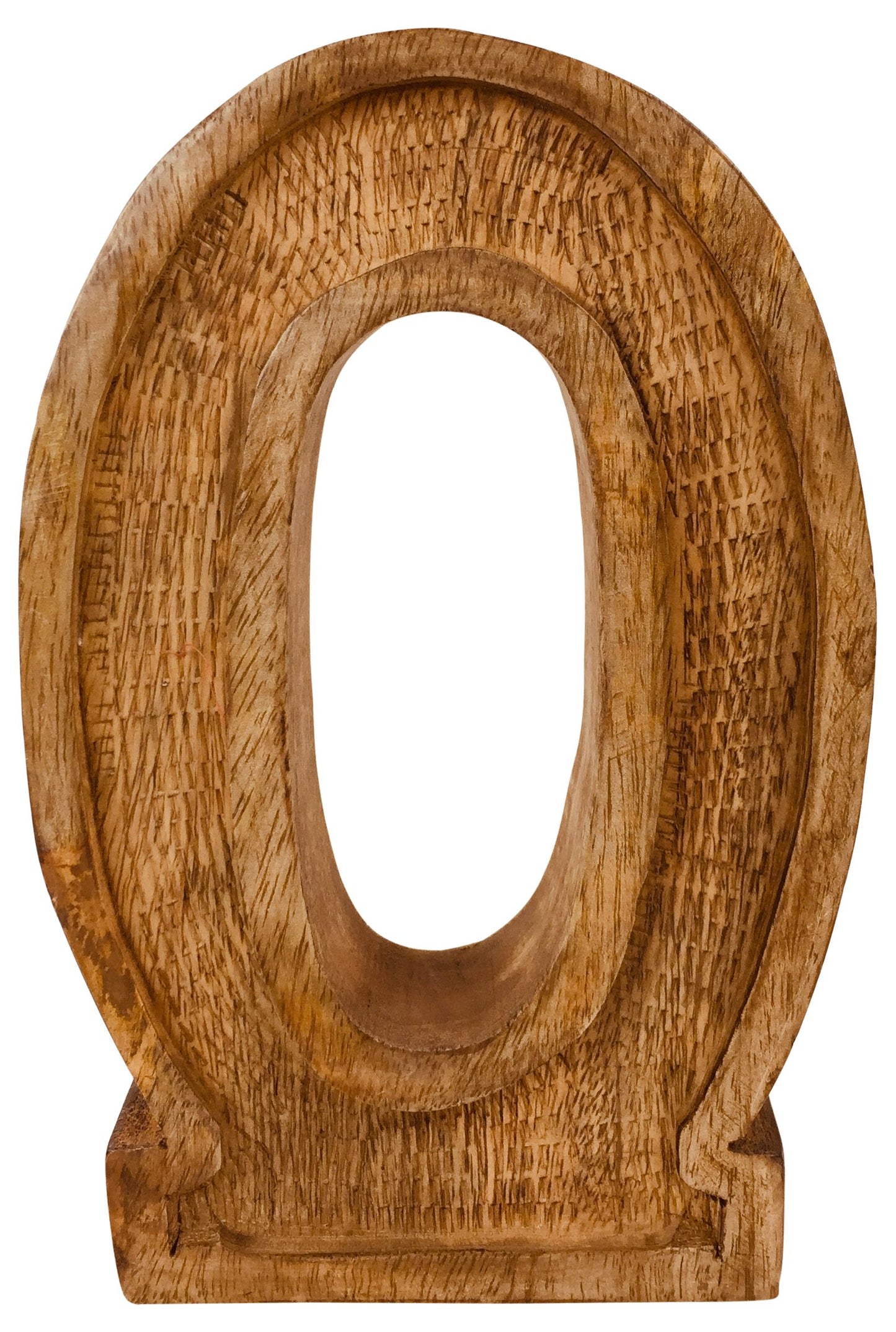 Hand Carved Wooden Embossed Letter O - Kaftan direct