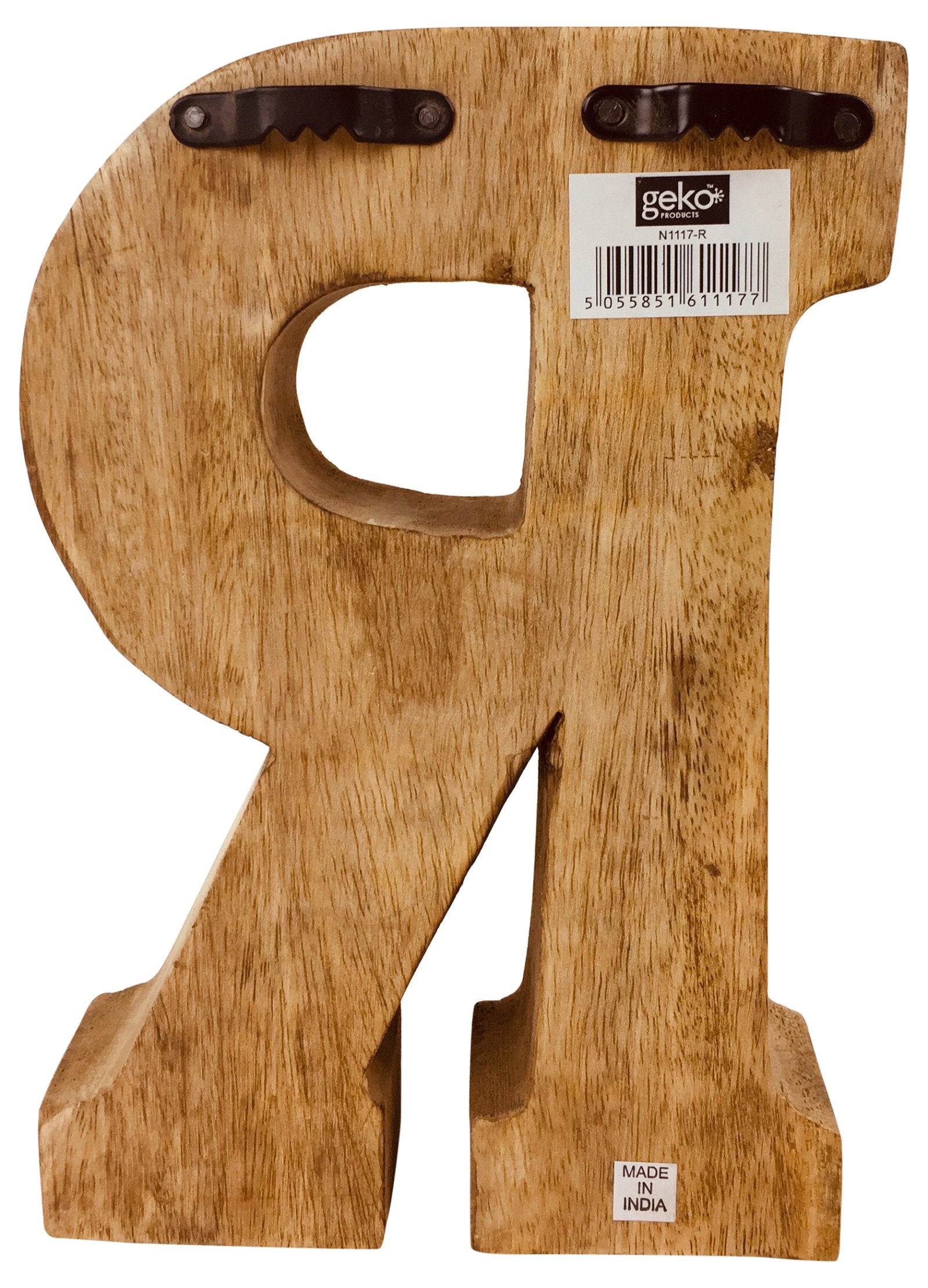 Hand Carved Wooden Embossed Letter R - Kaftan direct