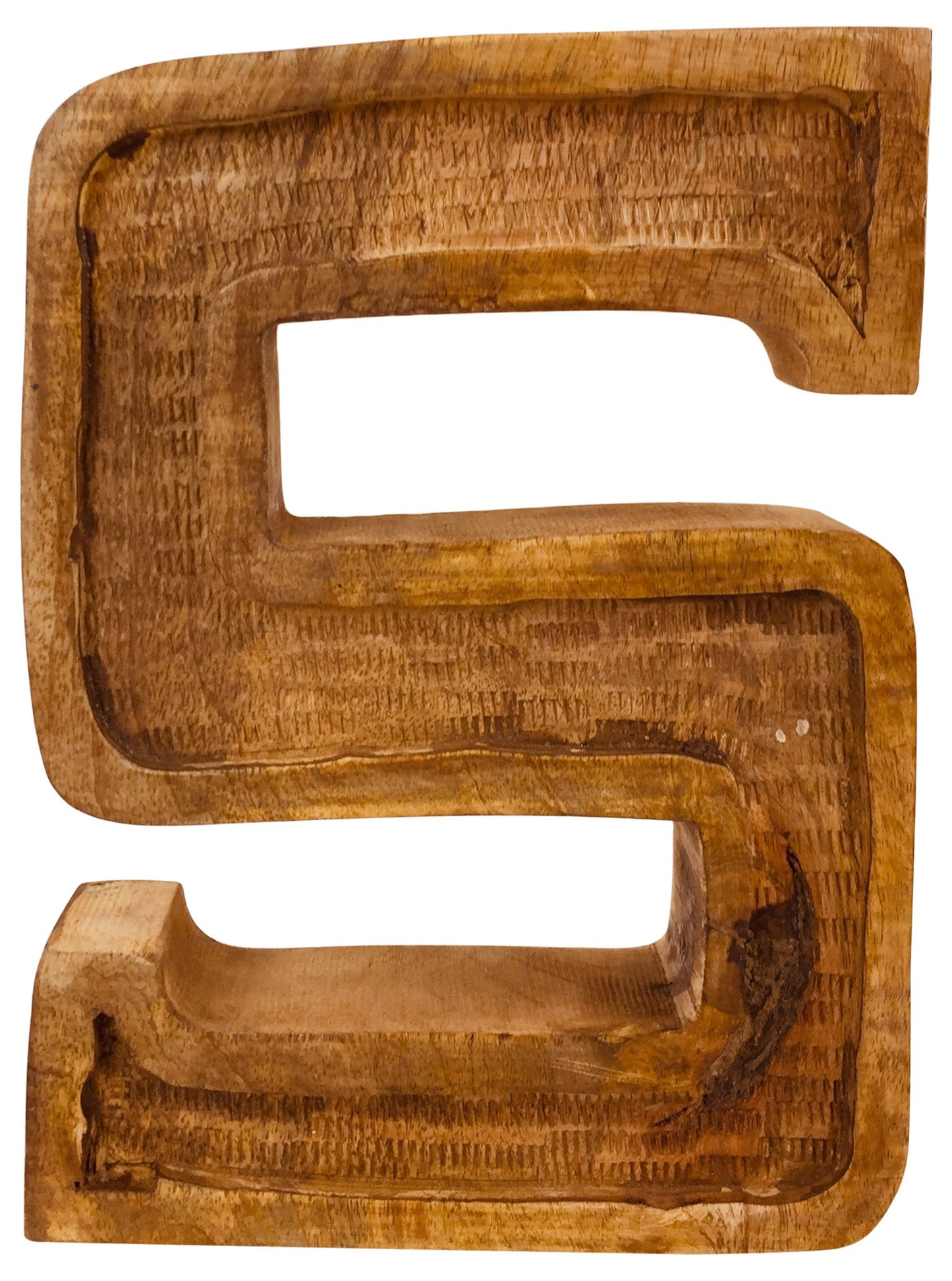 Hand Carved Wooden Embossed Letter S - Kaftan direct