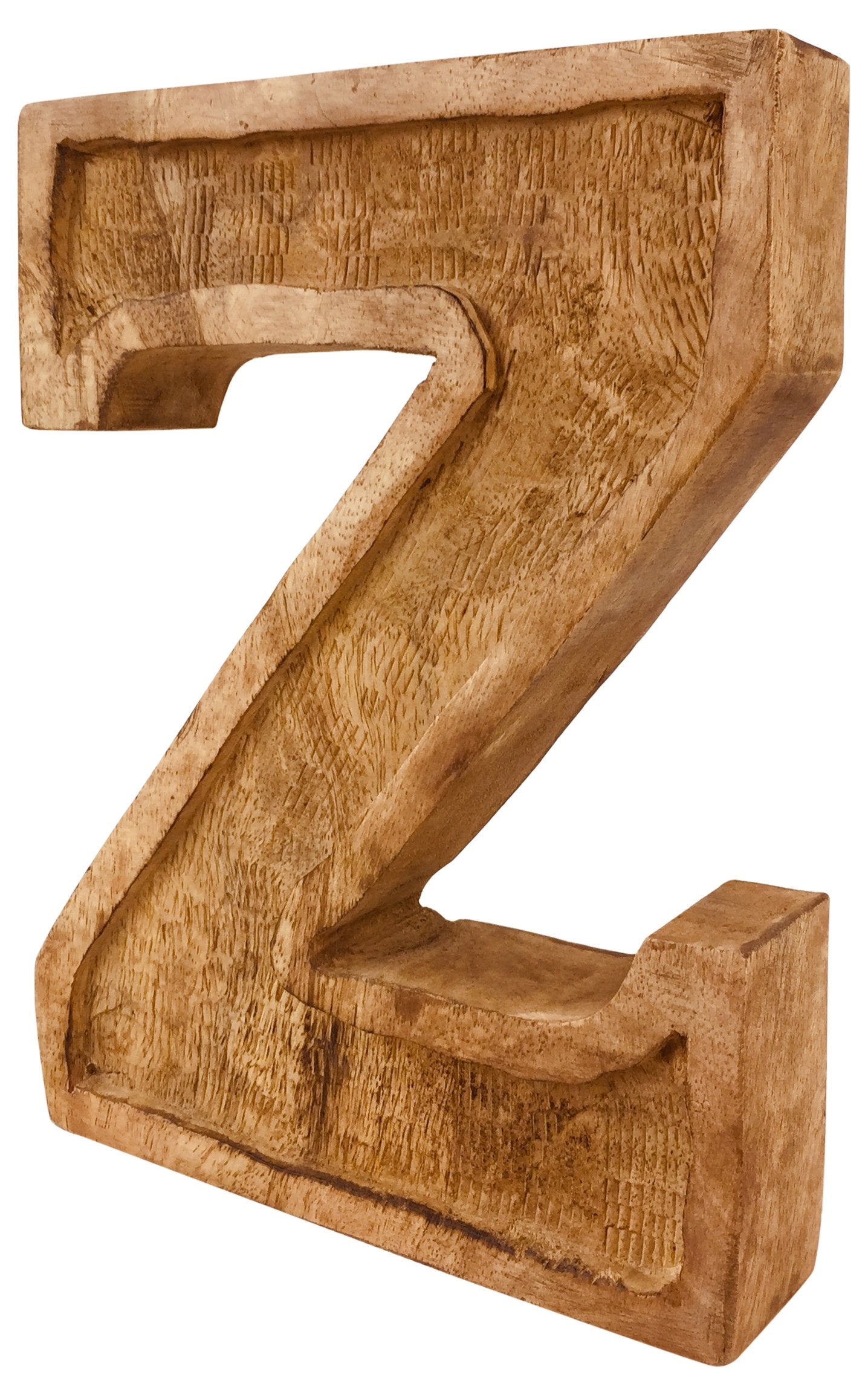 Hand Carved Wooden Embossed Letter Z - Kaftan direct