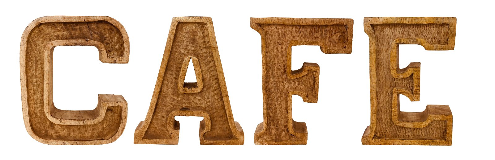 Hand Carved Wooden Embossed Letters Cafe - Kaftan direct