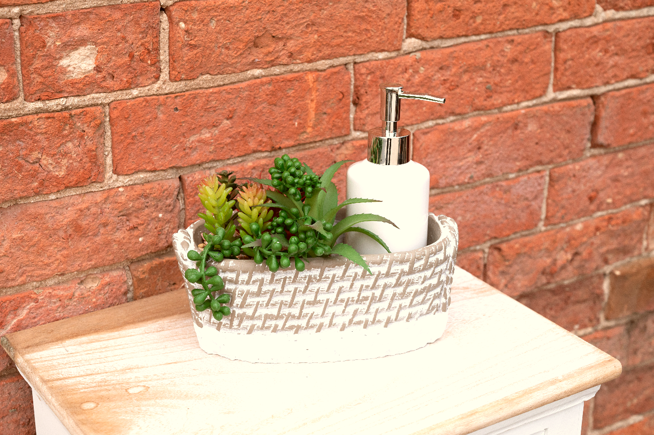 Soap Dispenser Tray with Succulent - Kaftan direct