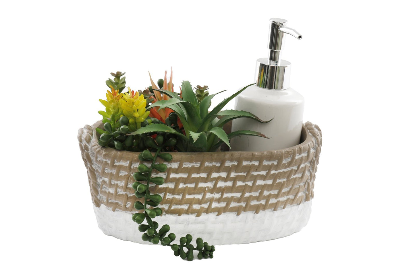 Soap Dispenser Tray with Succulent - Kaftan direct