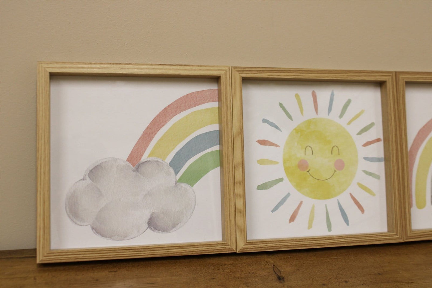 Set of Three Rainbow Framed Prints - Kaftan direct