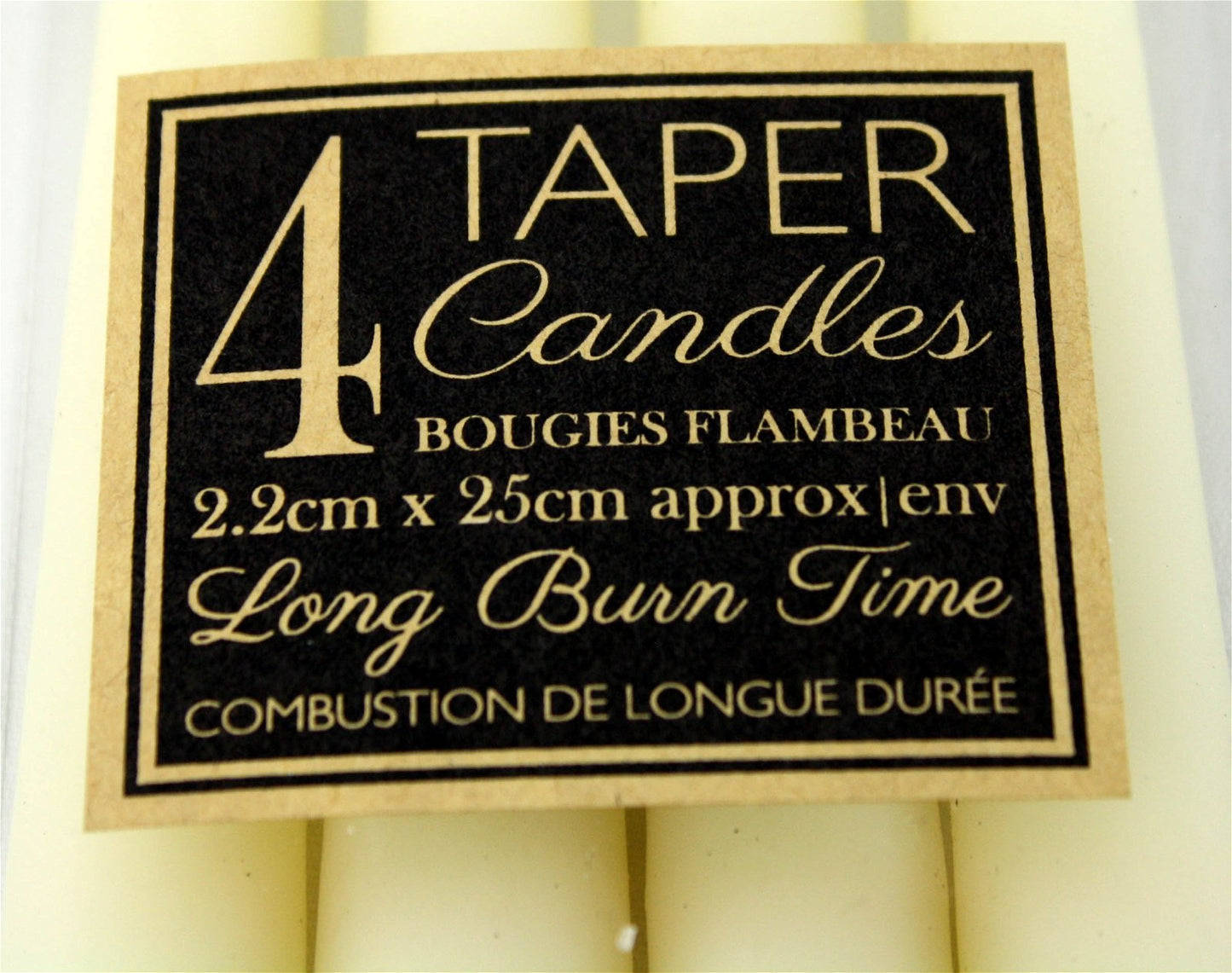 Set Of 4 Ivory Taper Candles - Kaftan direct