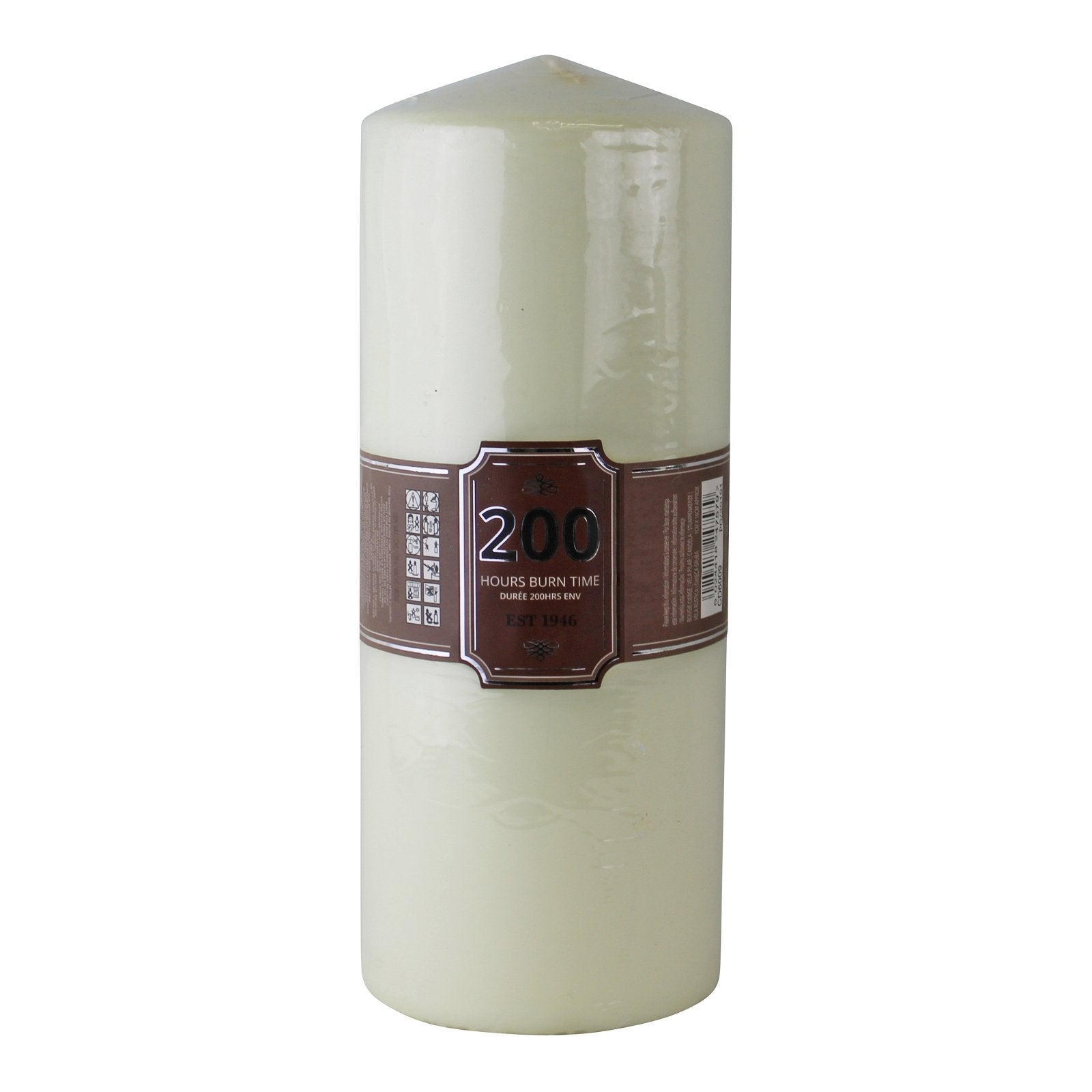 Cream Pillar Candle, 200hr Burn Time - Kaftan direct