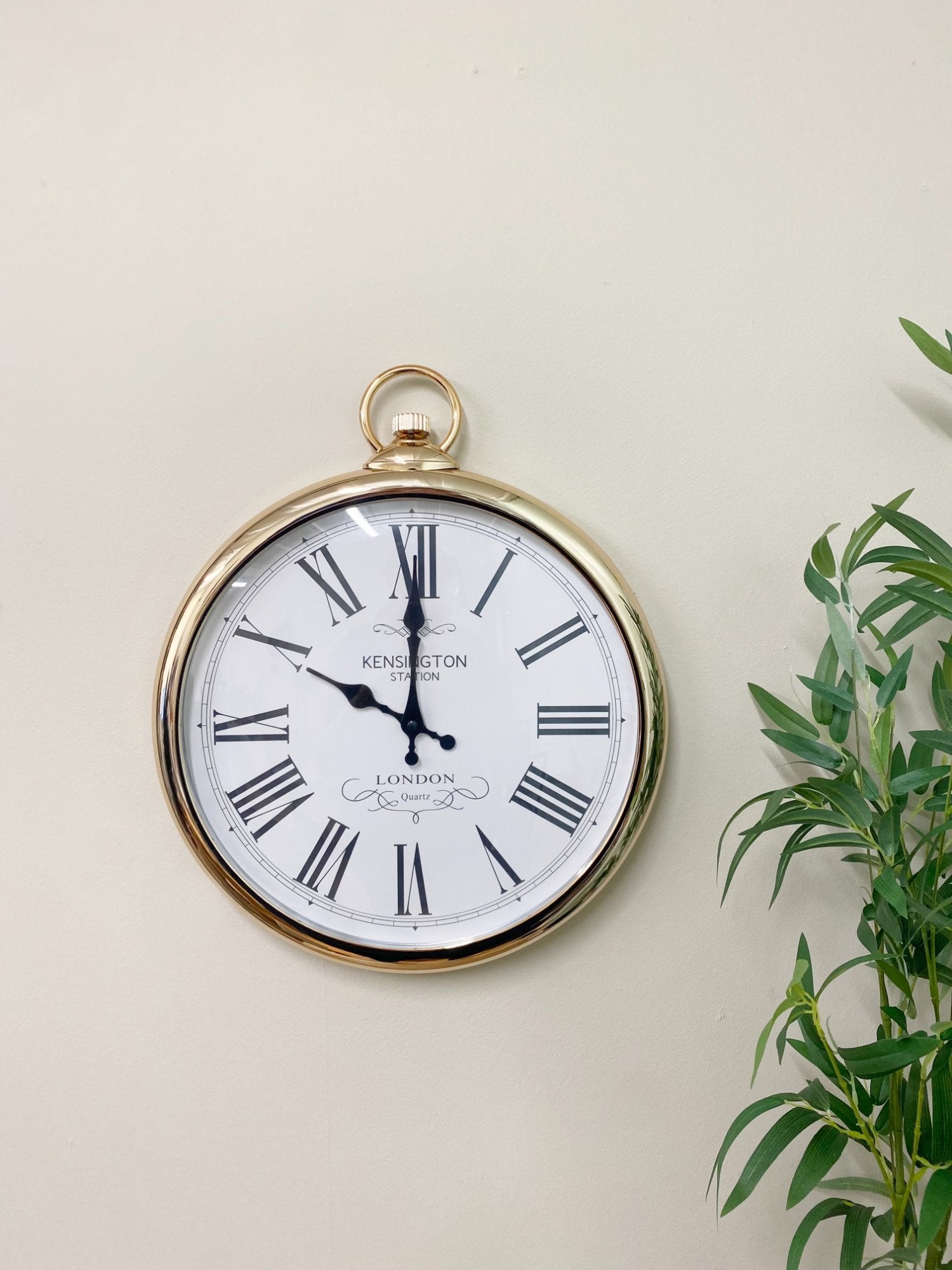Round Copper Wall Clock 42cm - Kaftan direct