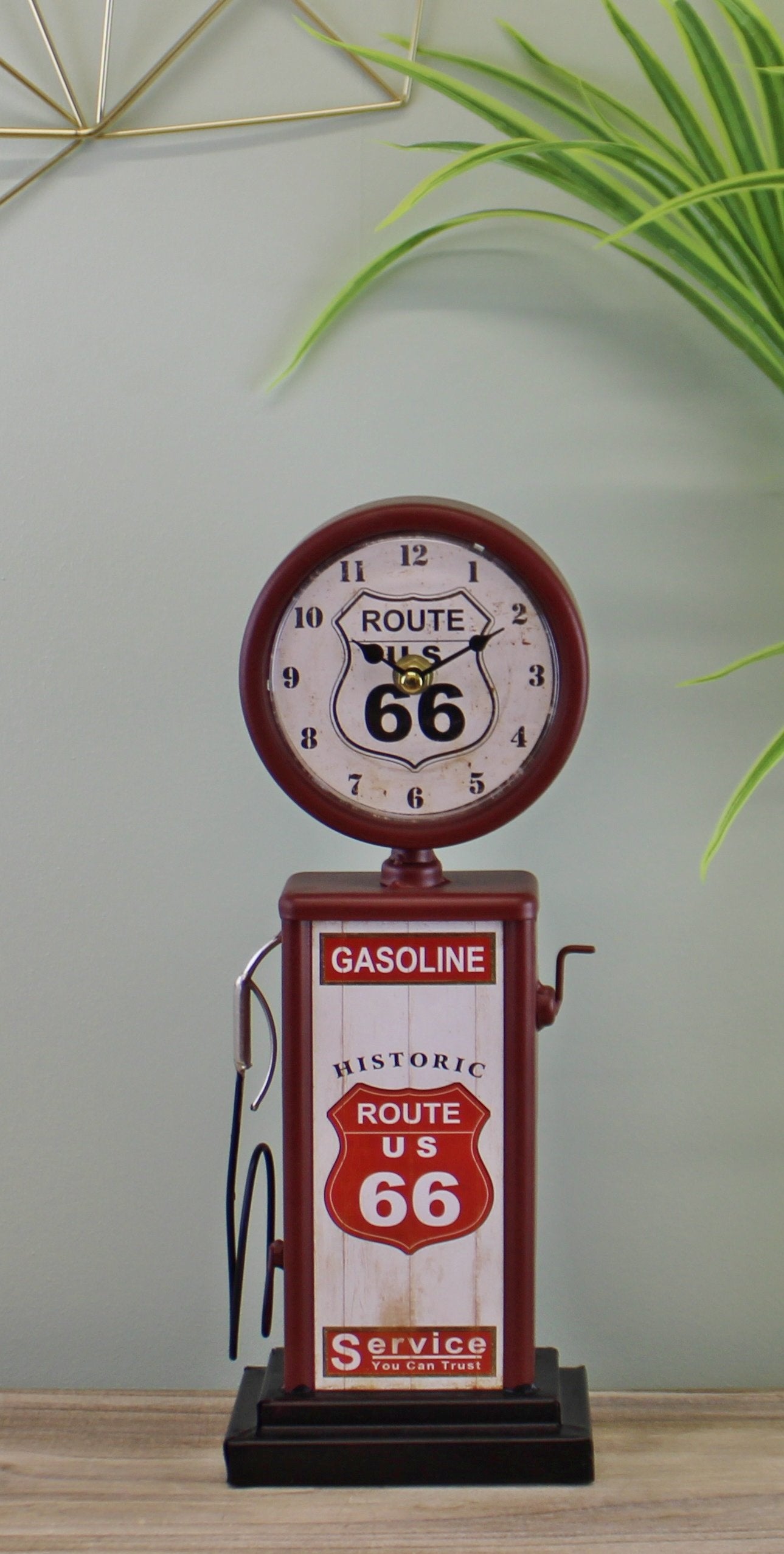 Retro Gas Pump Clock, Red 13x34cm - Kaftan direct