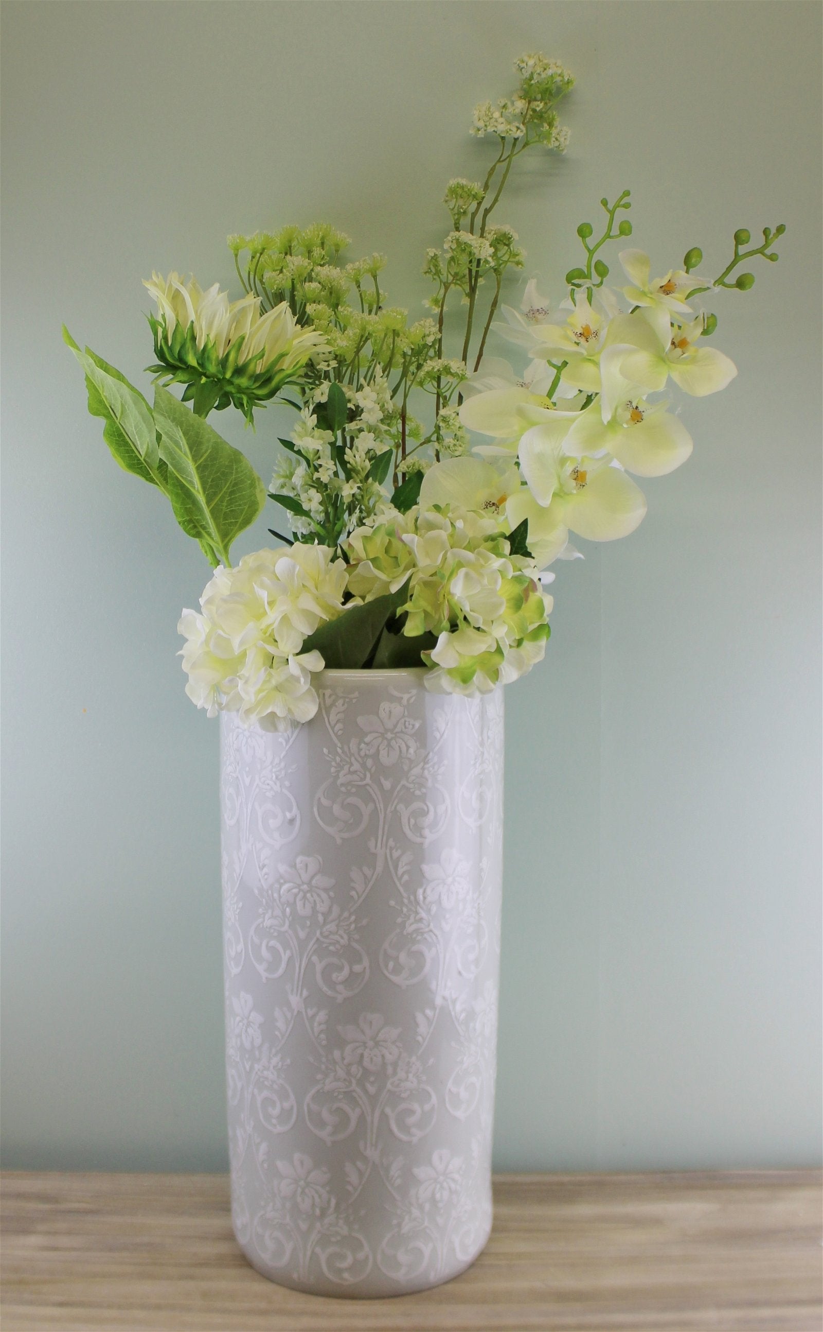 Single Orchid Spray, White Flowers, 85cm - Kaftan direct