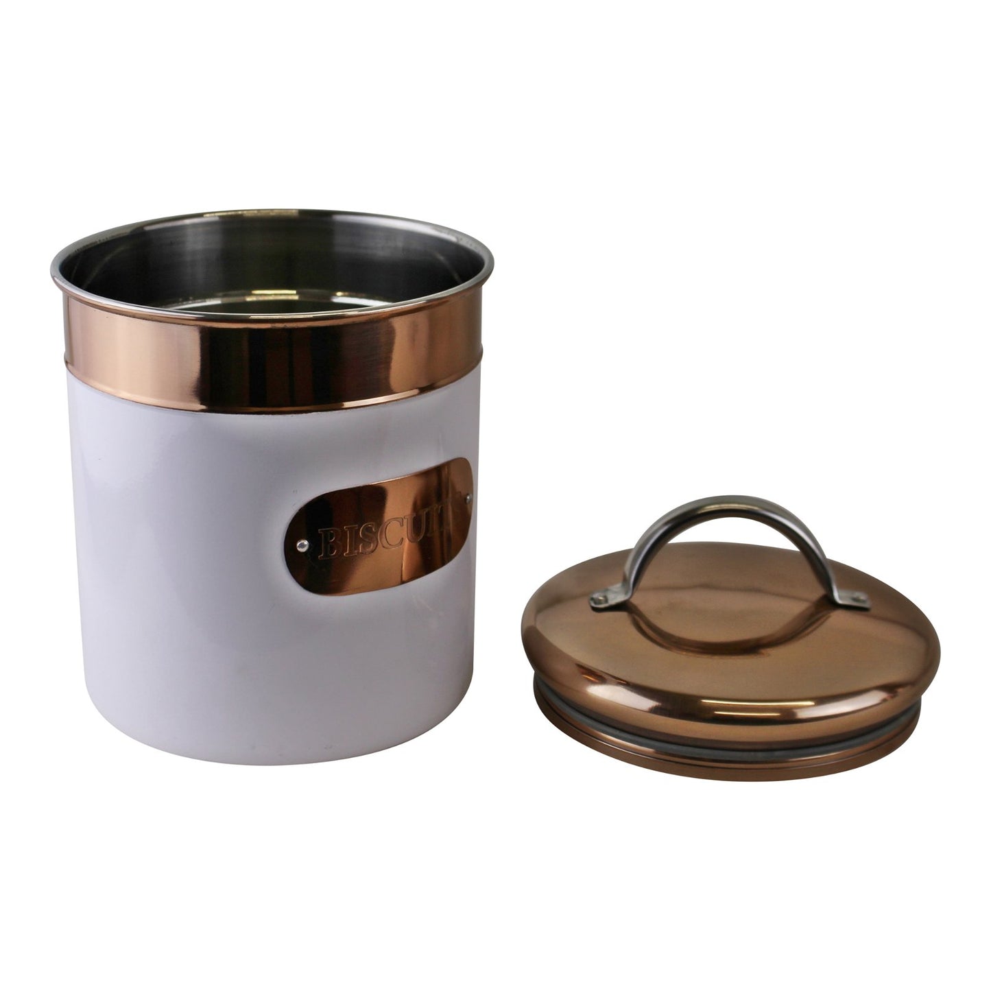 Biscuit Tin, Copper & White Metal Design