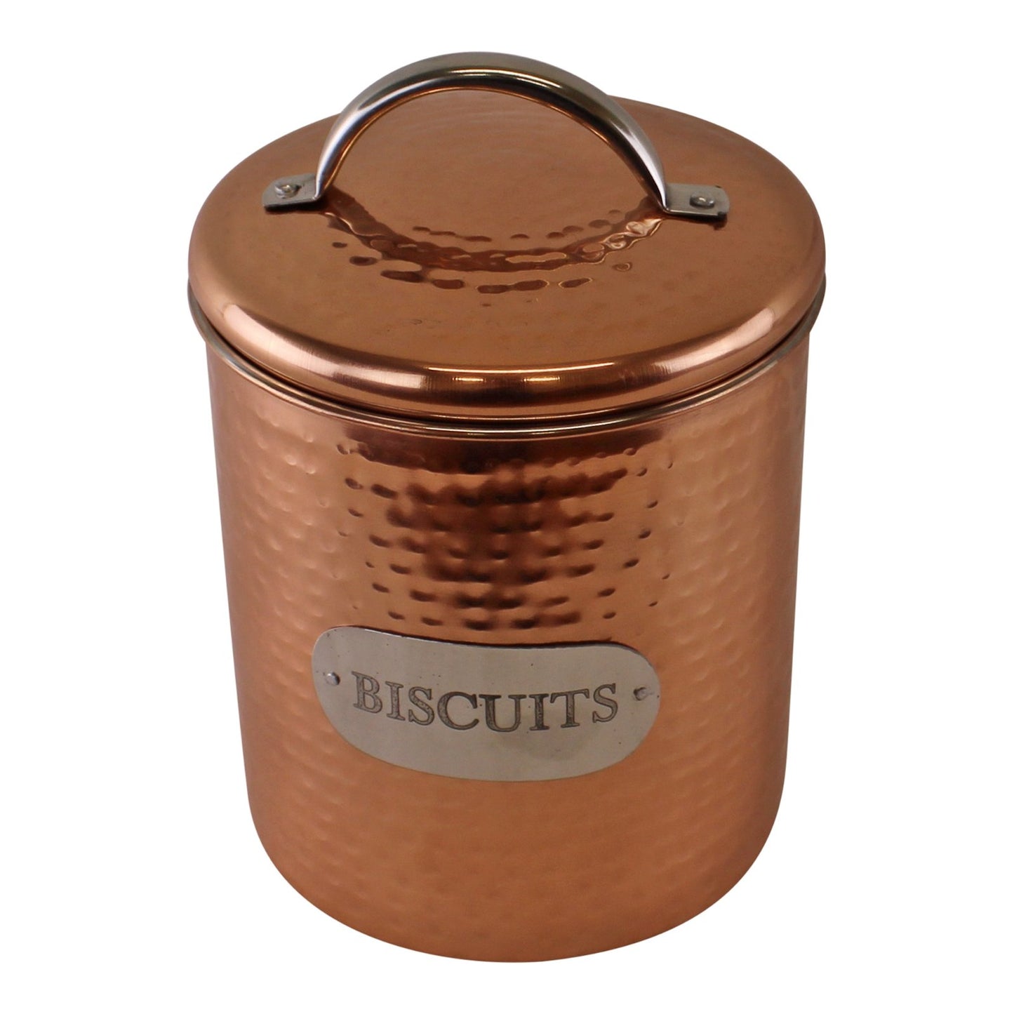 Hammered Copper Biscuit Tin, 17x14cm - Kaftan direct