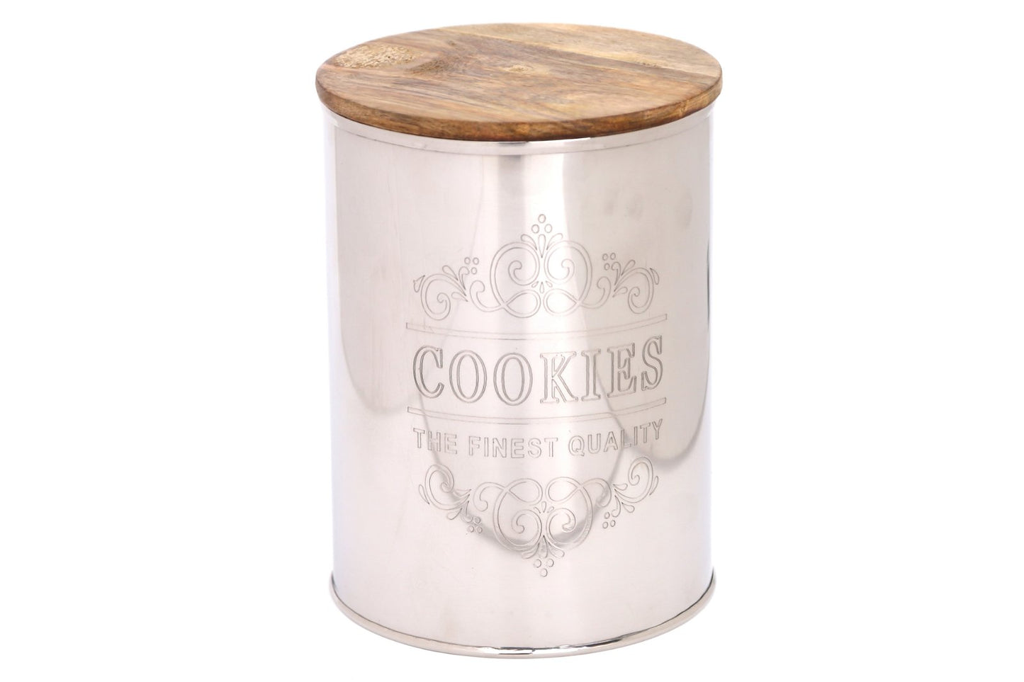 Silver Cookie Canister 18cm - Kaftan direct