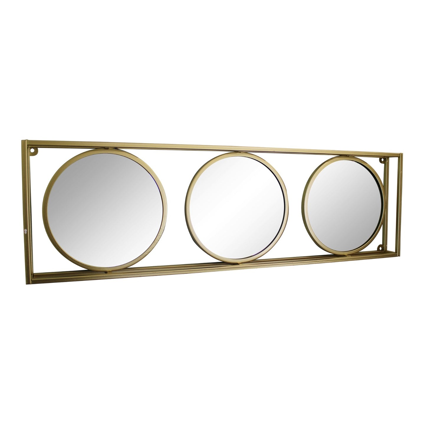 Golden Metal Framed Triple Mirror - Kaftan direct