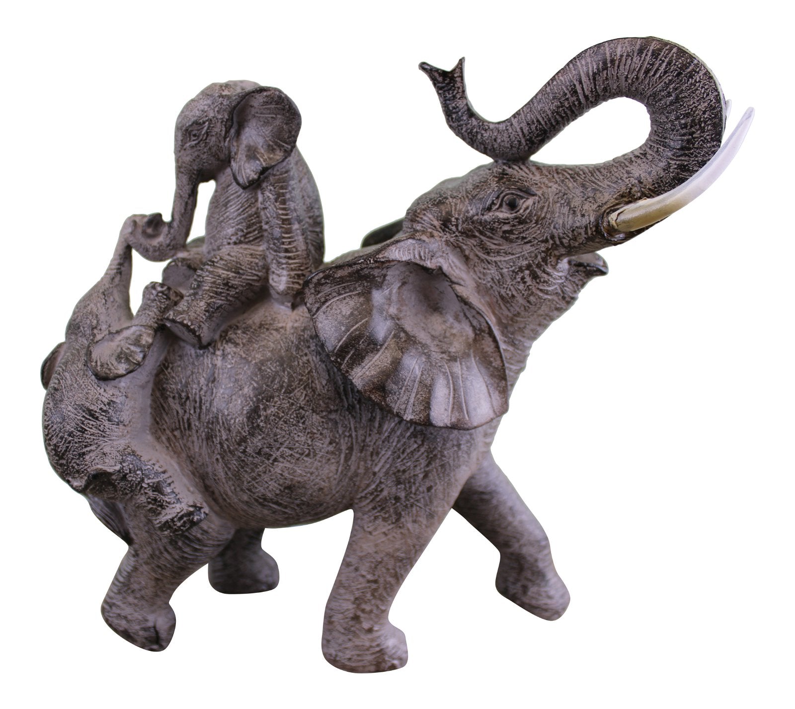 Climbing Elephants Ornament with Natural Effect - Kaftan direct