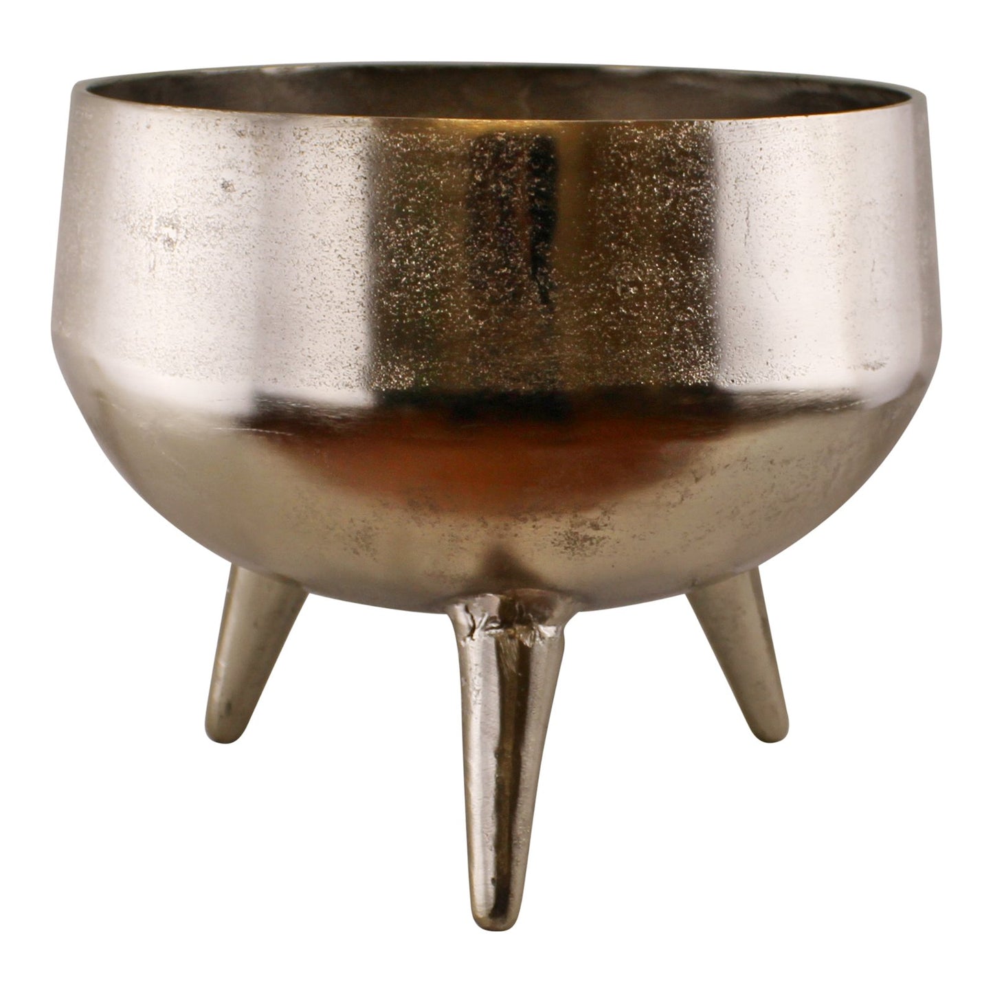 Silver Metal Planter/Bowl With Feet, 35cm - Kaftan direct