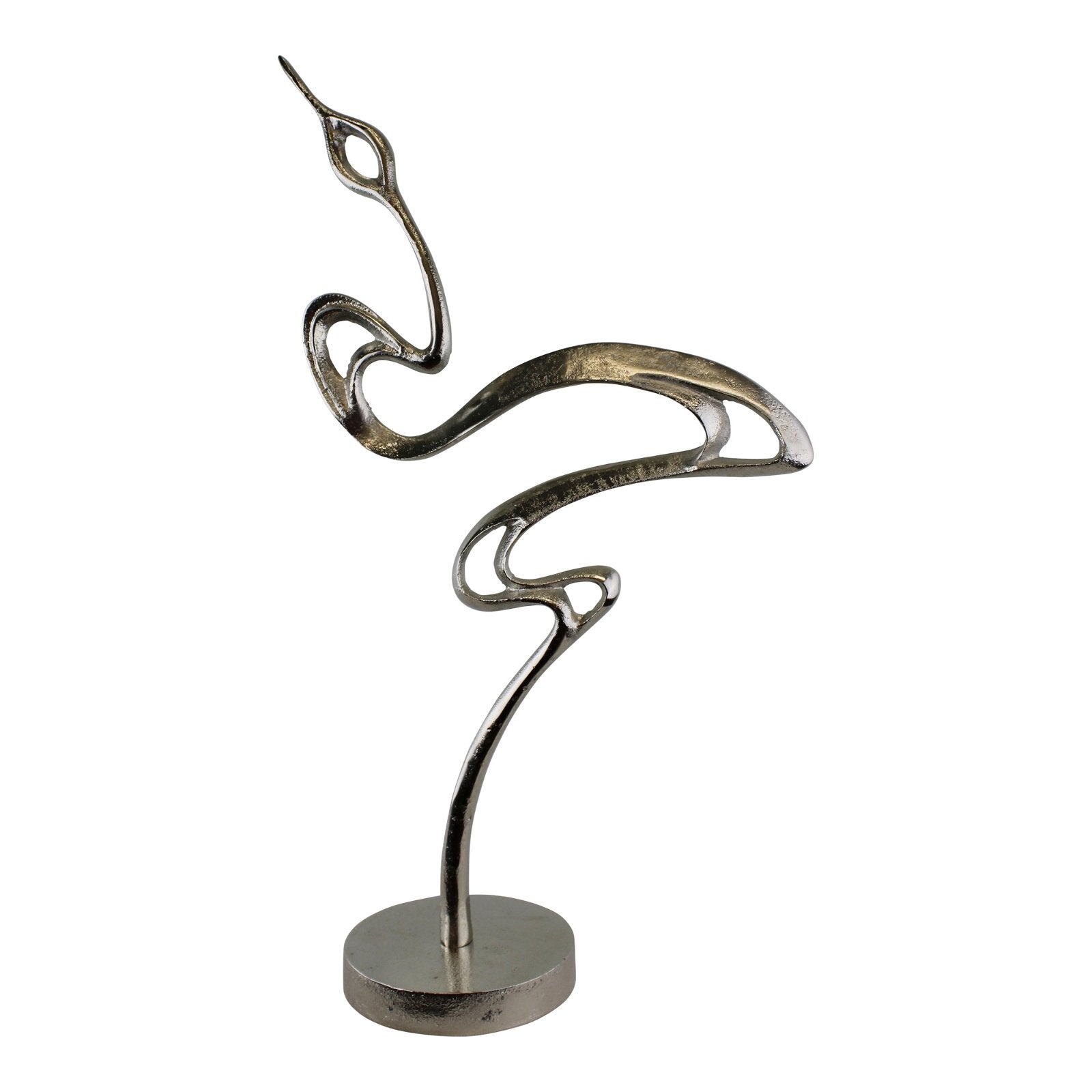 Silver Metal Heron Ornament, Standing - Kaftan direct