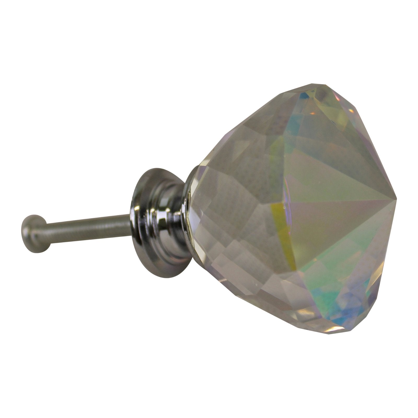 4cm Crystal Effect Doorknobs, Diamond Shaped, set of 4 - Kaftan direct