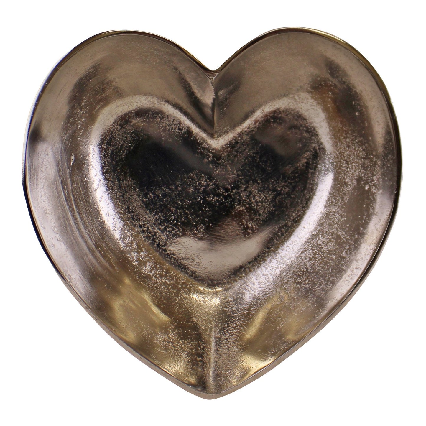Silver Metal Heart Shaped Decorative Bowl