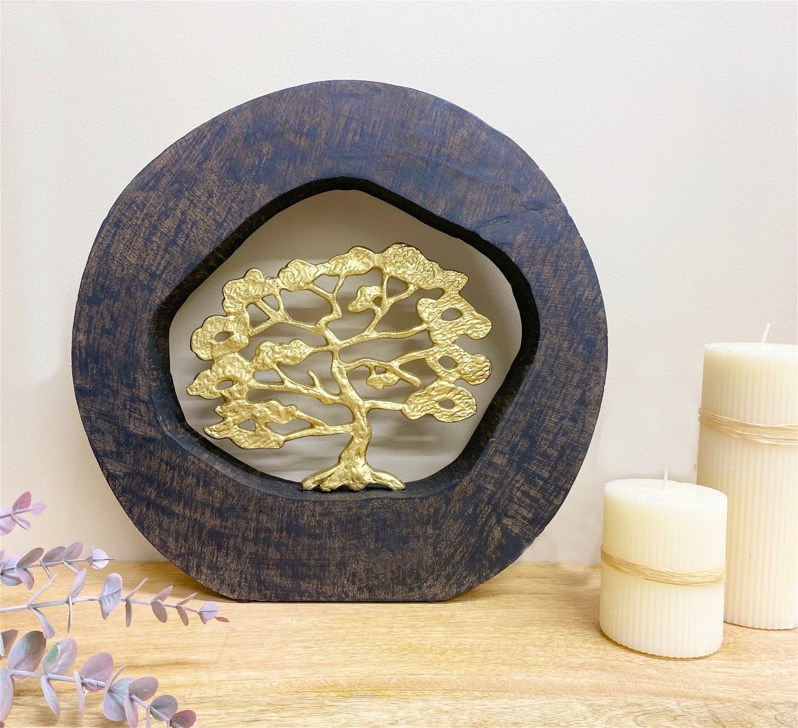 Gold Tree In Log Decoration - Kaftan direct