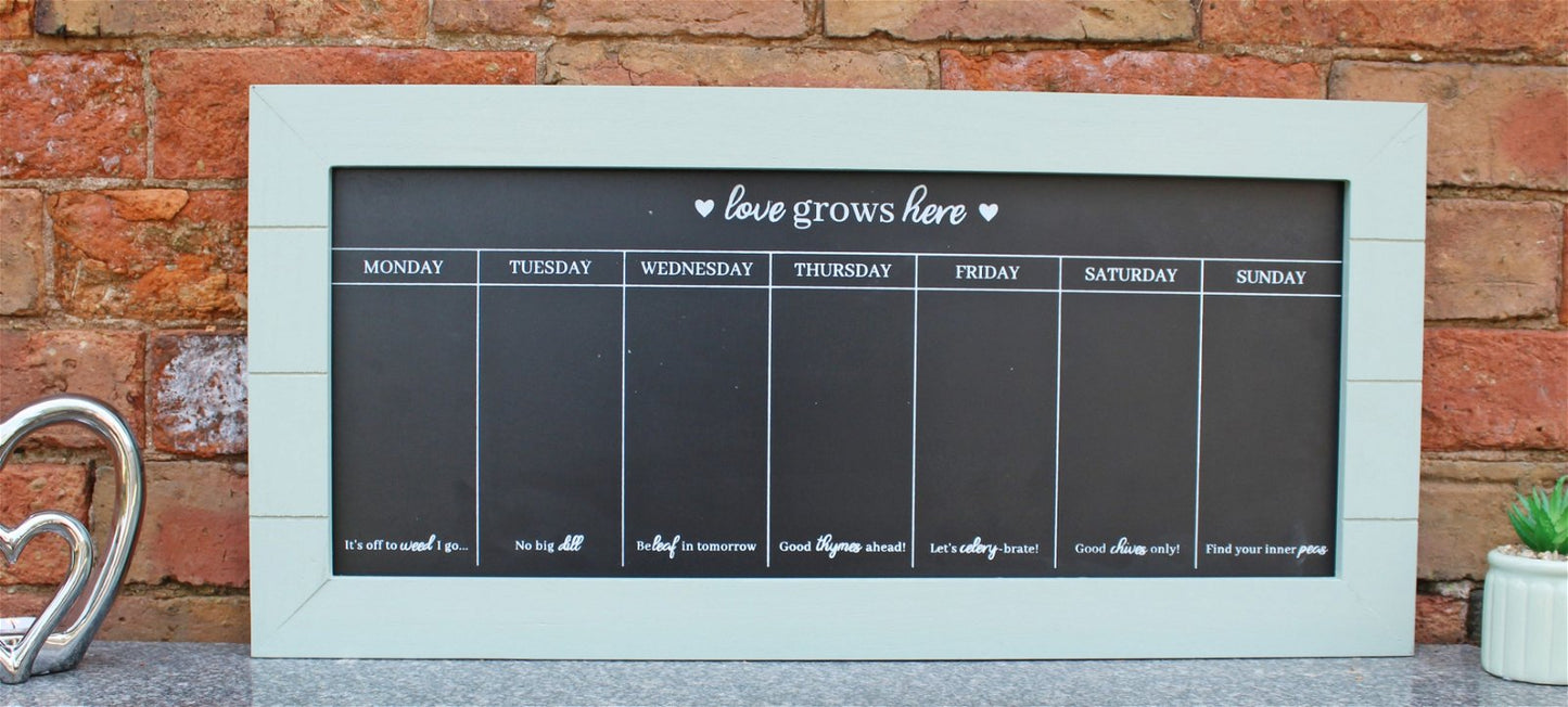 67x32 Chalkboard Week Planner, Green