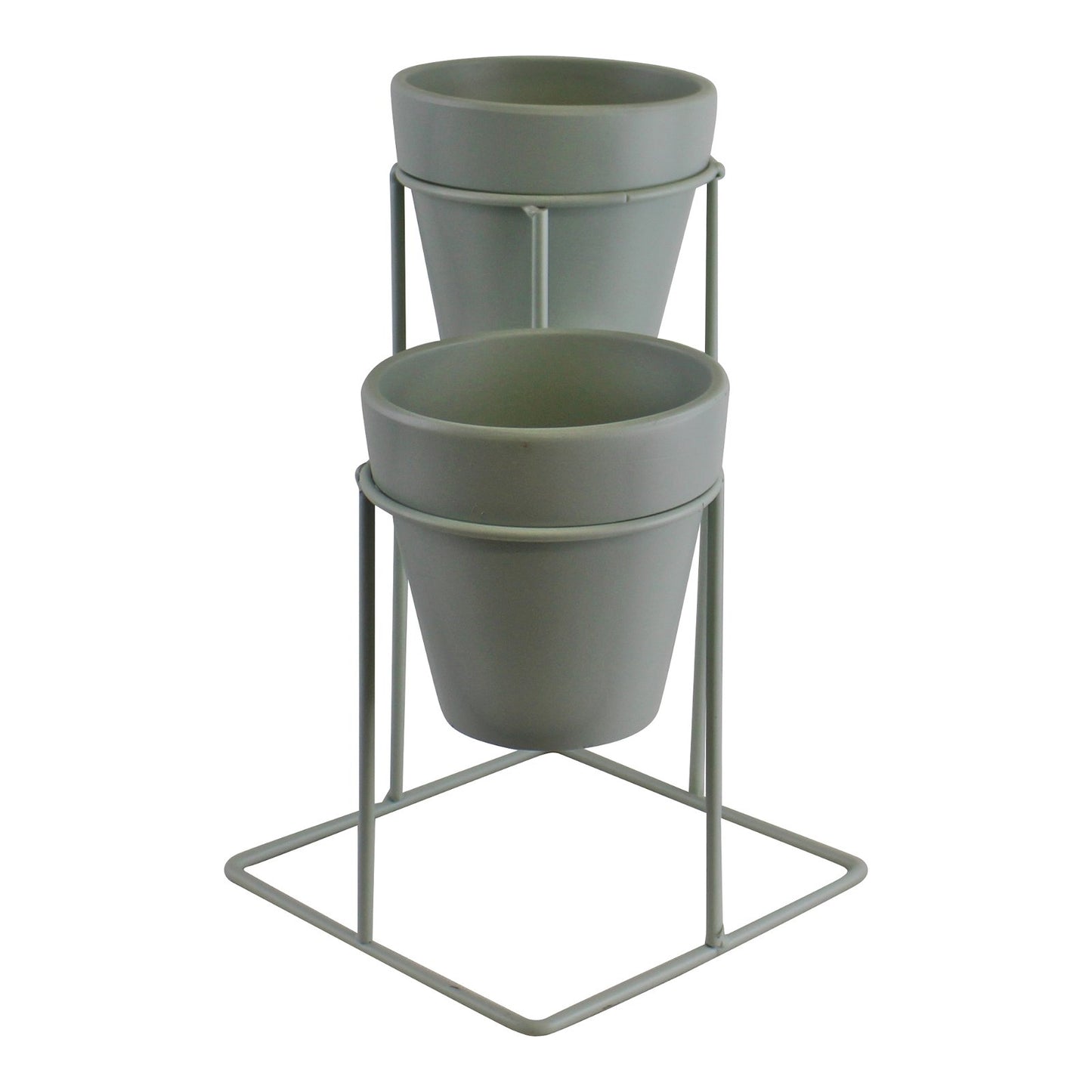 Potting Shed Small Double Planter On Stand, Green - Kaftan direct