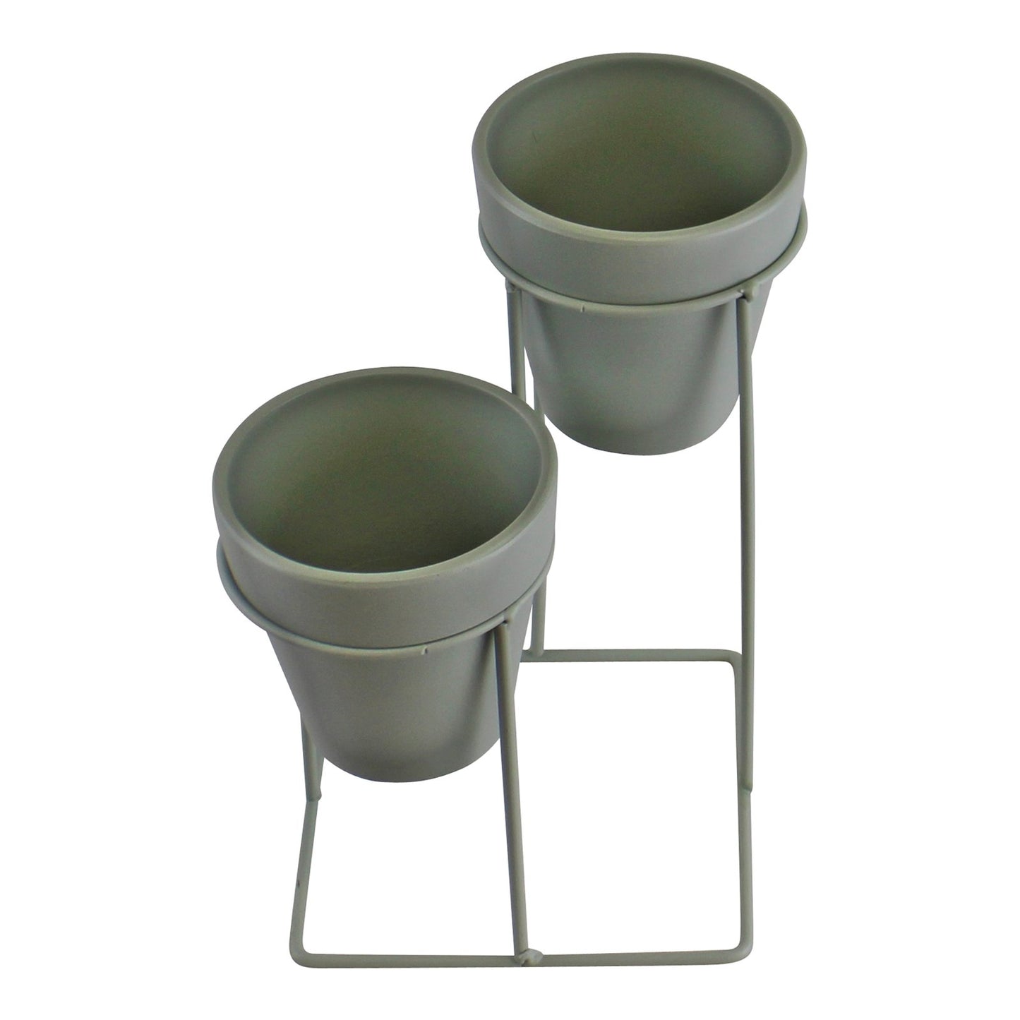 Potting Shed Small Double Planter On Stand, Green - Kaftan direct
