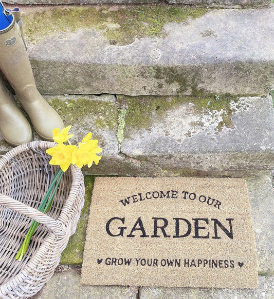 Grow Your Own Happiness Potting Shed Doormat - Kaftan direct