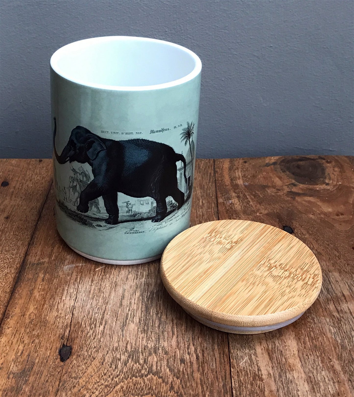 Ceramic Canister With Elephant