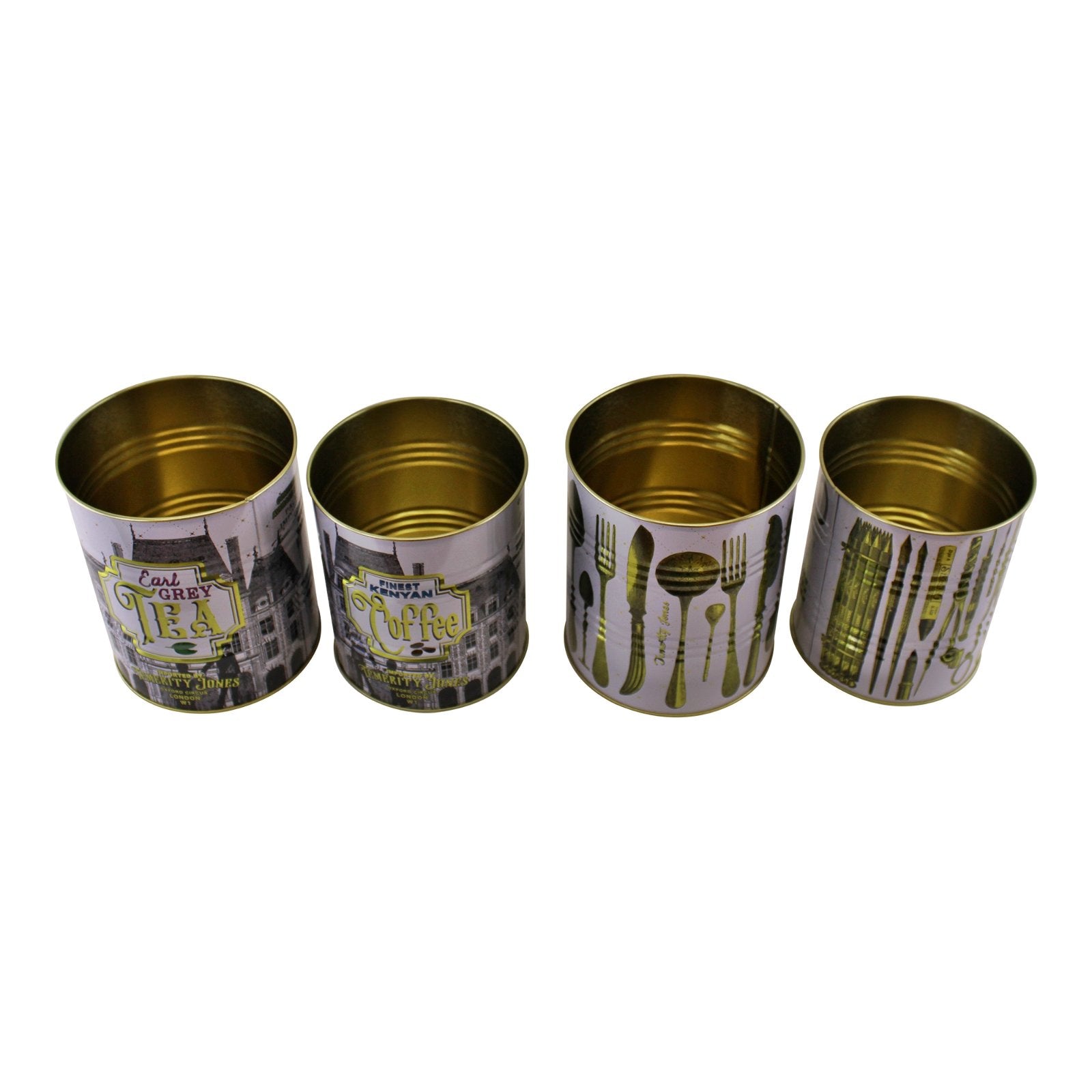 Set of 4 Vintage Style Storage Tins - Kaftan direct
