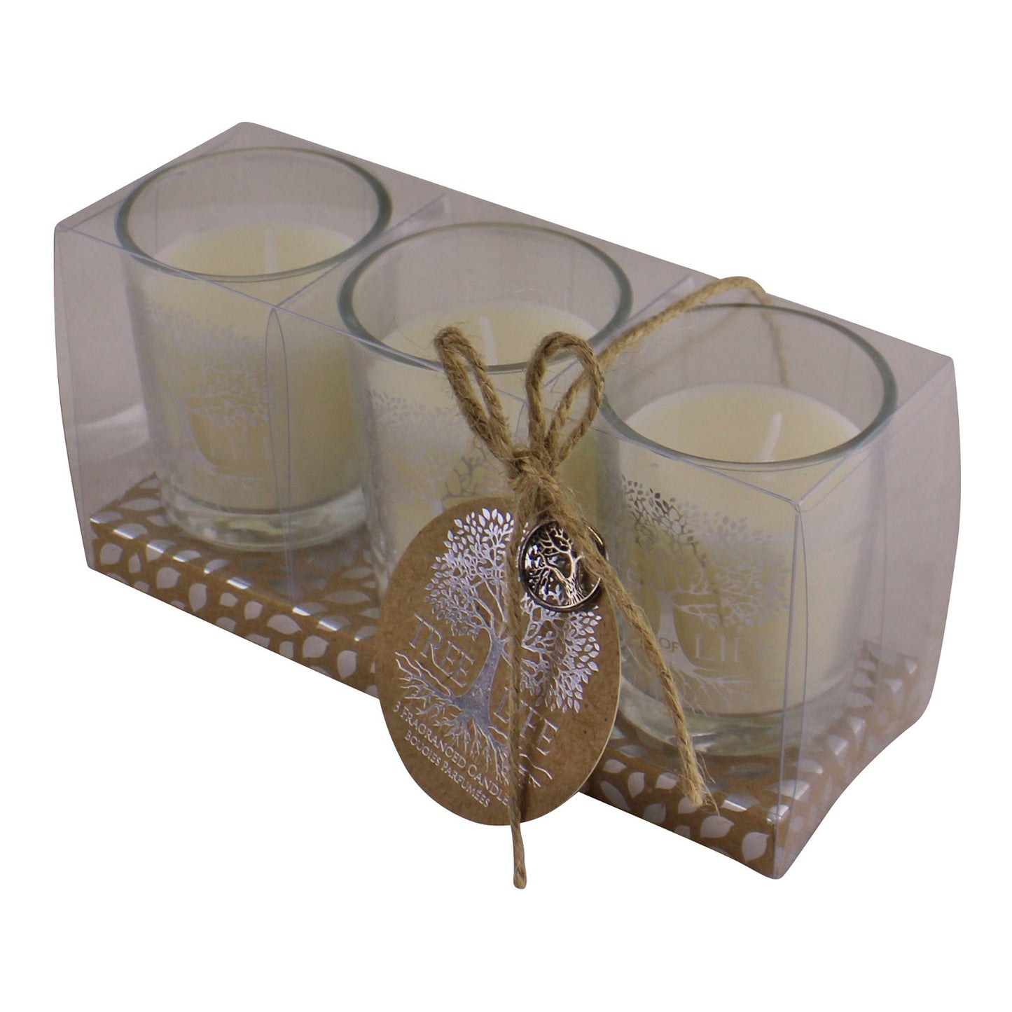 Set Of 3 Tree Of Life Fragranced Votive Candles