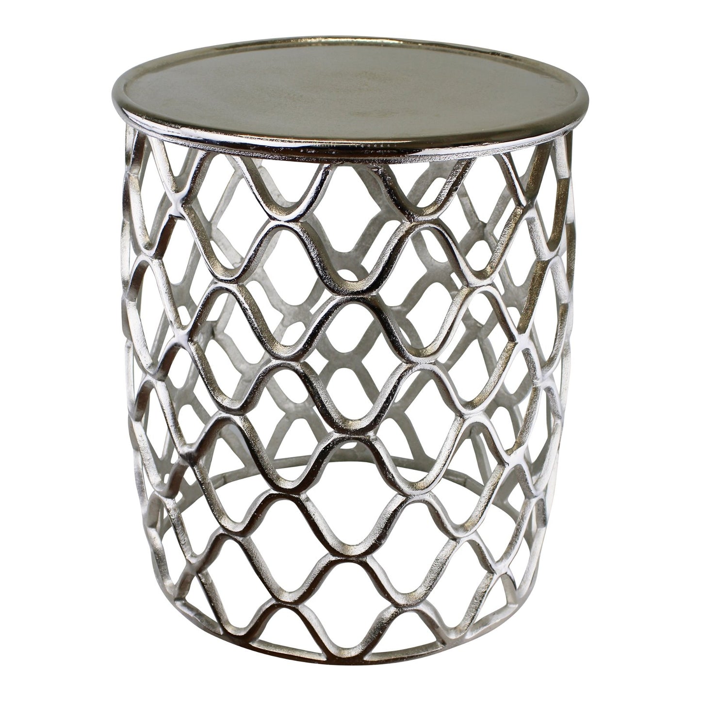 Decorative Silver Metal Side Table