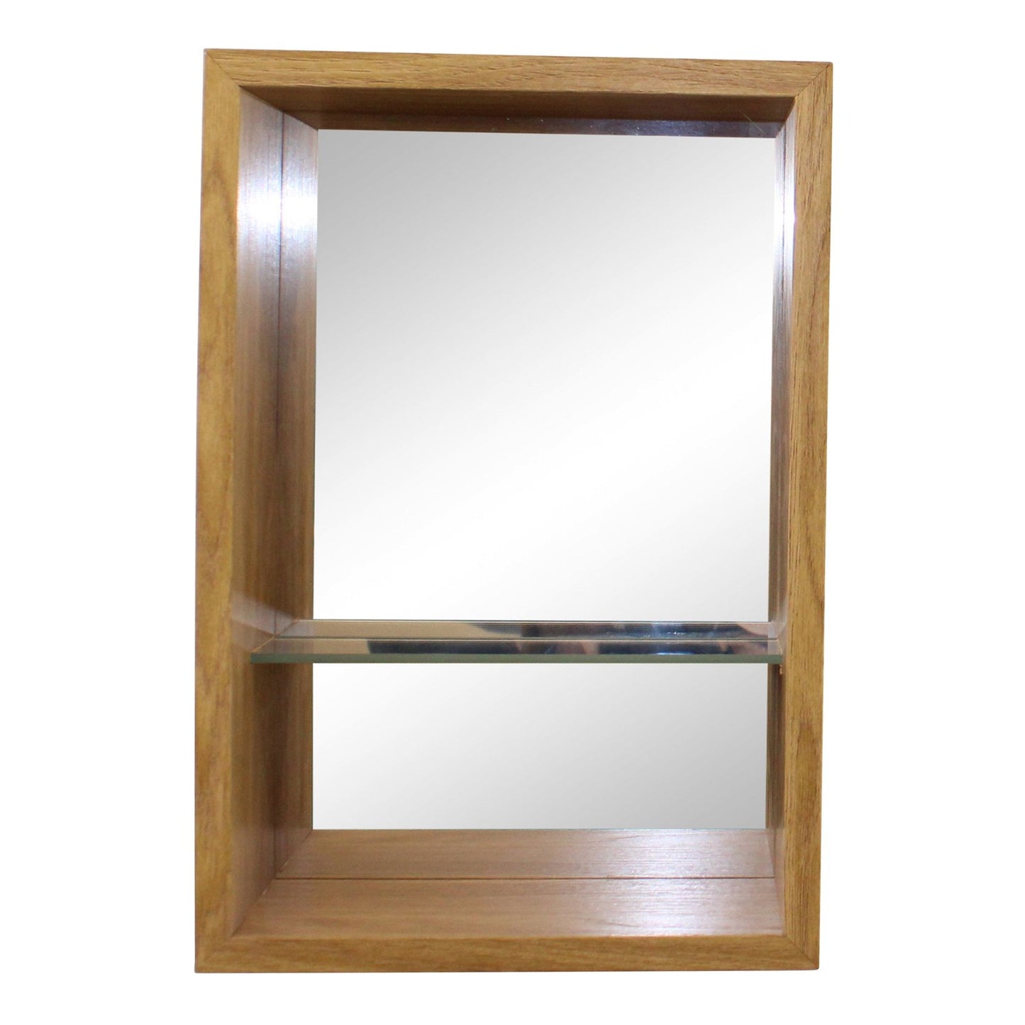 Small Veneered Mirror Shelf Unit, 31x21cm - Kaftan direct