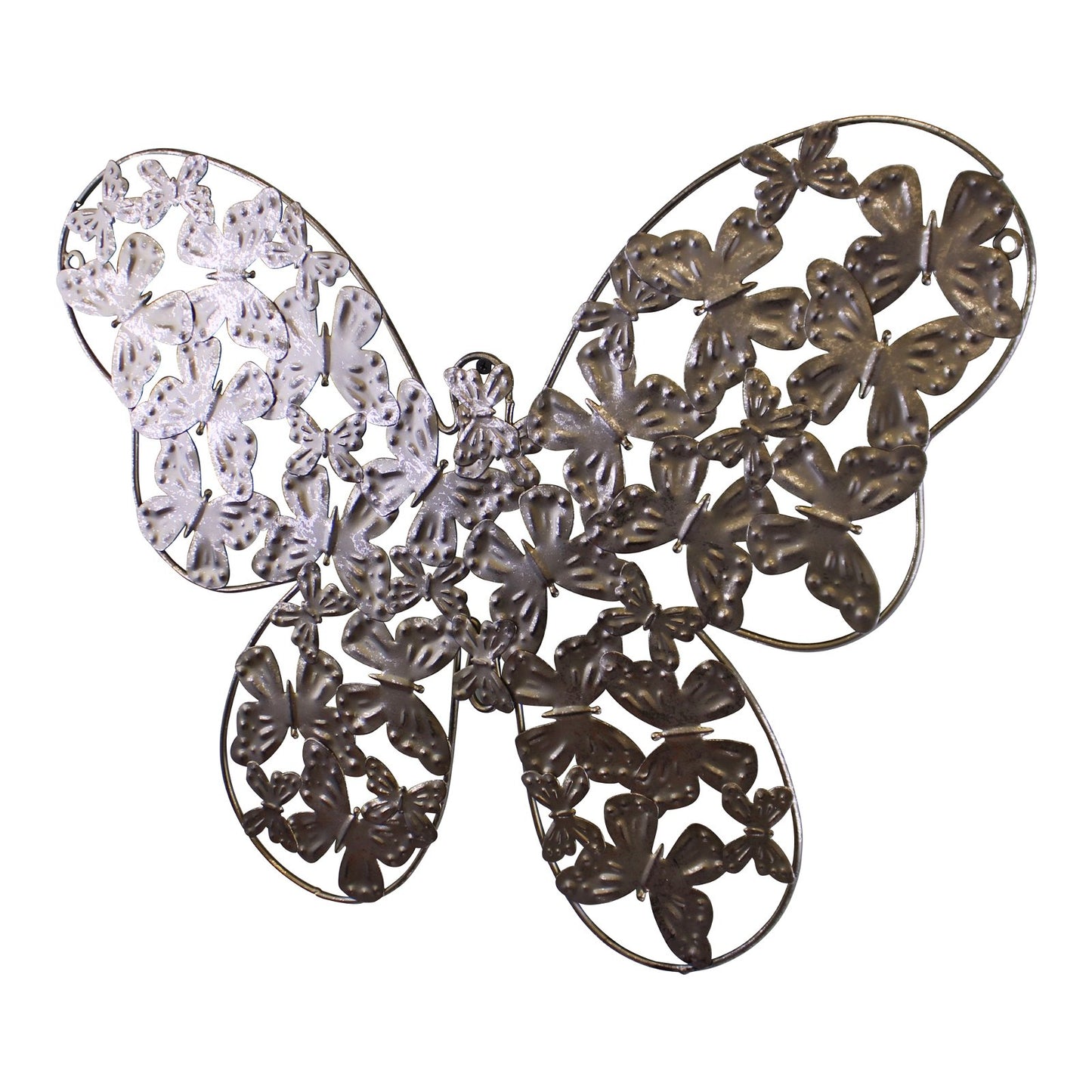 Large Silver Metal Butterfly Design Wall Decor