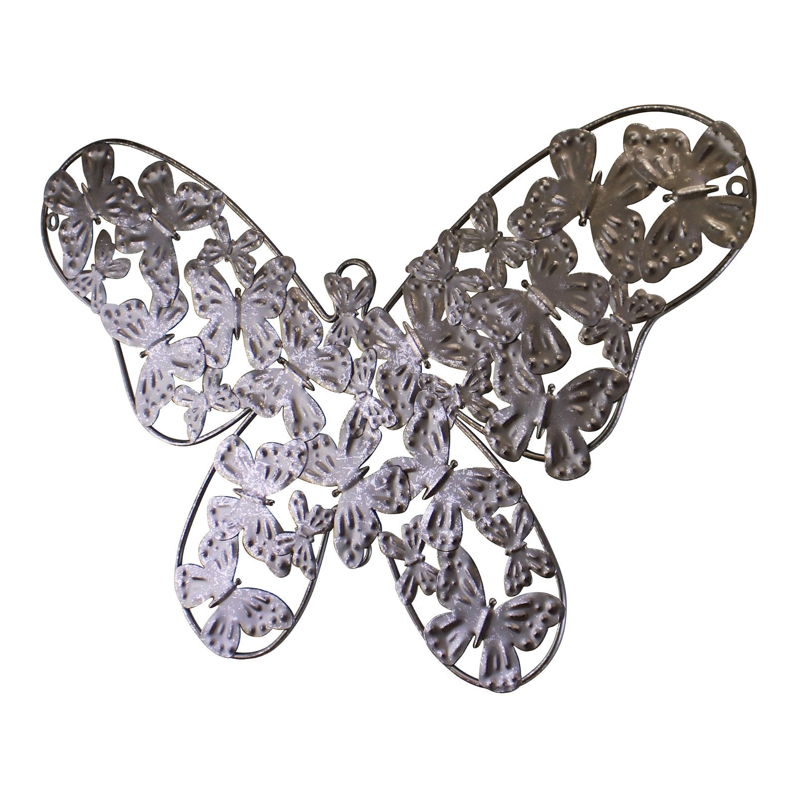 Small Silver Metal Butterfly Design Wall Decor - Kaftan direct