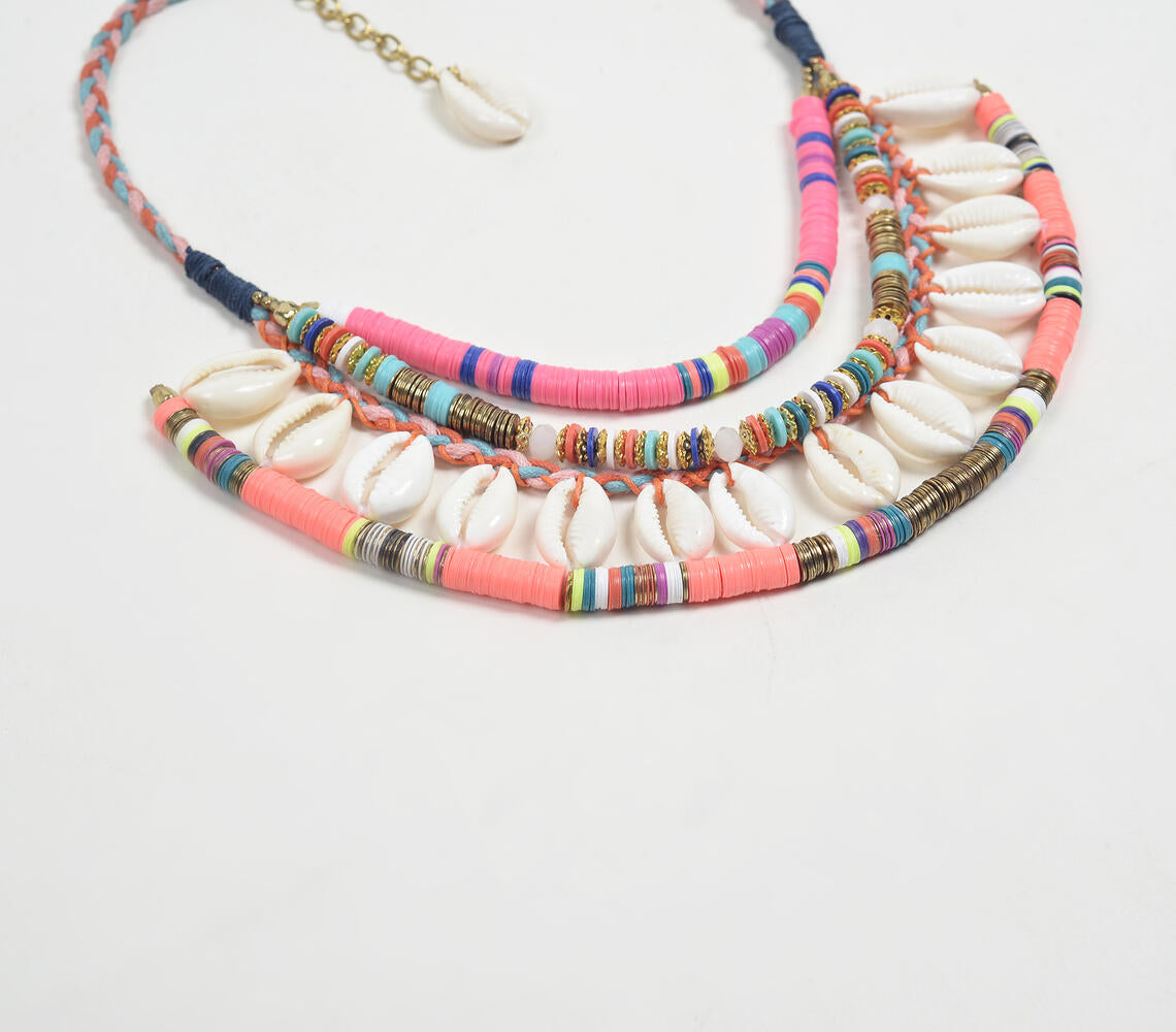 Bohemian Summer Beach Holiday Shell Layered Necklace Q2-1