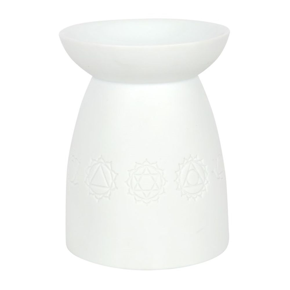 White Ceramic Seven Chakra Oil Burner - Kaftans direct