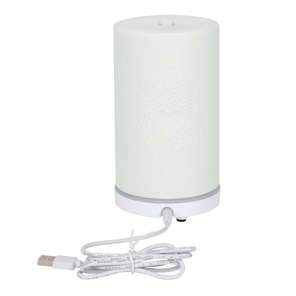 White Ceramic Heart Scatter Electric Aroma Diffuser - Kaftans direct